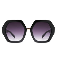 Load image into Gallery viewer, Sunglasses Black Geometric Hexagon Oversized Women
