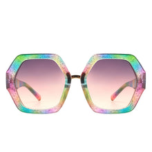 Load image into Gallery viewer, Sunglasses Rainbow Geometric Hexagon Oversized
