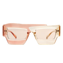 Load image into Gallery viewer, Sunglasses Light Brown Flat Top Irregular Square
