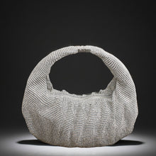 Load image into Gallery viewer, Clutch Premium Silver Rhinestone Mesh Hobo Bag
