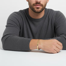 Load image into Gallery viewer, Mens 5.5mm Gold 18K Steel Herringbone Bracelet

