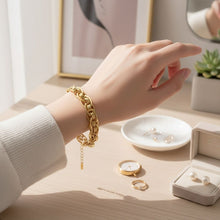 Load image into Gallery viewer, 8mm Gold 18K Steel Handmade Chain Bracelet
