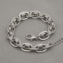 Load image into Gallery viewer, 8mm Silver Stainless Steel Handmade Chain Bracelet
