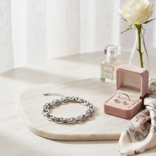 Load image into Gallery viewer, 8mm Silver Stainless Steel Handmade Chain Bracelet
