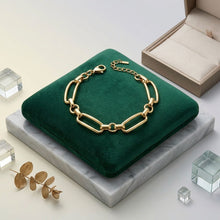 Load image into Gallery viewer, 18K Gold Stainless Bracelet with Handmade Links
