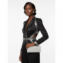 Load image into Gallery viewer, Clutch XLong Clear Rhinestone Flap Evening Bag
