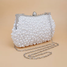 Load image into Gallery viewer, Clutch White Pearl Hollywood Hand Sewn Evening Bag
