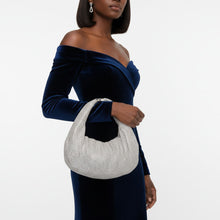 Load image into Gallery viewer, Clutch Premium Silver Rhinestone Mesh Hobo Bag
