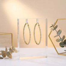 Load image into Gallery viewer, 18K Gold Stainless Hoops Inside Out Rhinestones

