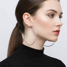 Load image into Gallery viewer, Stainless Steel Classic 90mm Thin Hoop Earrings
