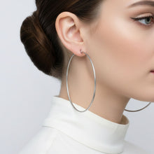 Load image into Gallery viewer, Stainless Steel Classic 90mm Thin Hoop Earrings
