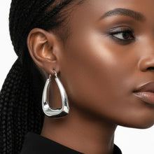 Load image into Gallery viewer, Stainless  Steel Trapezoid Thick Hollow Hoop Earrings
