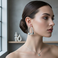 Load image into Gallery viewer, Stainless  Steel Trapezoid Thick Hollow Hoop Earrings
