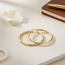 Load image into Gallery viewer, Hoop 18k Gold Steel Hollow 70mm Thick Earrings
