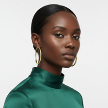 Load image into Gallery viewer, Hoop 18k Gold Steel Hollow 70mm Thick Earrings
