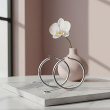 Load image into Gallery viewer, Stainless Steel Hollow 2.75in Thick Earrings
