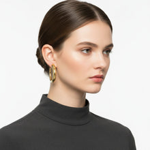 Load image into Gallery viewer, Hoop 18K Gold Steel Graduated Open C Earrings
