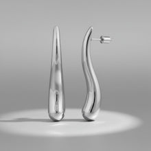 Load image into Gallery viewer, Stainless Steel Curved Long Teardrop Earrings
