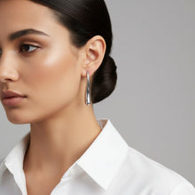 Load image into Gallery viewer, Stainless Steel Curved Long Teardrop Earrings

