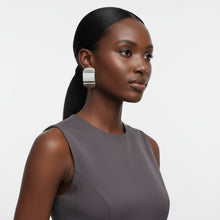 Load image into Gallery viewer, Stainless Steel Curved Rectangle Disc Earrings
