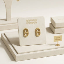 Load image into Gallery viewer, Stud 18K Gold Stainless Mariner Anchor Earrings
