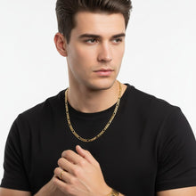 Load image into Gallery viewer, Mens 20in 7mm Gold 18K Stainless Steel Figaro Chain
