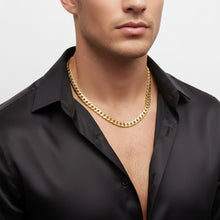 Load image into Gallery viewer, Mens 20in 8mm Gold 18K Stainless Steel Miami Chain
