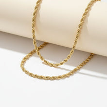 Load image into Gallery viewer, Mens 20in 8mm Gold 18K Stainless Steel Rope Chain
