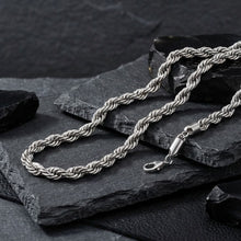 Load image into Gallery viewer, Mens 20in 8mm Stainless Steel Rope Chain
