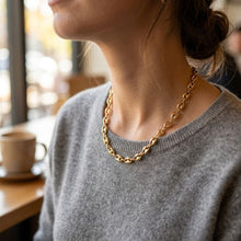Load image into Gallery viewer, 18k Gold Steel Mariner Chain Necklace for Women
