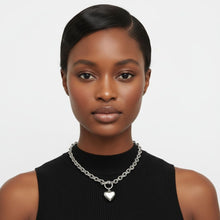 Load image into Gallery viewer, Stainless Steel Toggle Heart Rolo Chain Necklace

