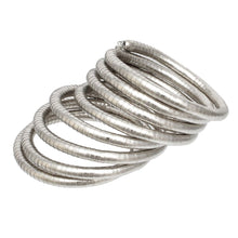 Load image into Gallery viewer, Bangle Silver Tubogas Style Flex Spring Bracelet
