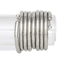 Load image into Gallery viewer, Bangle Silver Tubogas Style Flex Spring Bracelet
