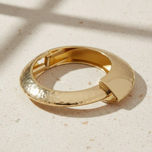Load image into Gallery viewer, Bangle Hammered Gold Angular Futuristic Bracelet
