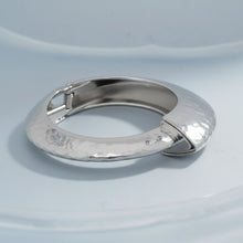 Load image into Gallery viewer, Bangle Hammered Silver Angular Futuristic Bracelet
