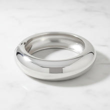 Load image into Gallery viewer, Bangle Smooth Silver Sculpted Shine Sleek Bracelet
