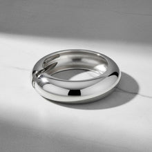 Load image into Gallery viewer, Bangle Smooth Silver Sculpted Shine Sleek Bracelet
