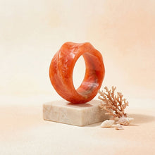 Load image into Gallery viewer, Bangle Vintage Orange Resin Wavy Chunky Bracelet
