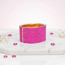 Load image into Gallery viewer, Cuff Confident Glamor Fuchsia Pave Finish Bracelet
