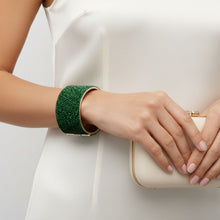 Load image into Gallery viewer, Cuff Confident Glamor Green Pave Finish Bracelet
