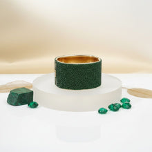 Load image into Gallery viewer, Cuff Confident Glamor Green Pave Finish Bracelet
