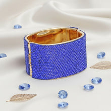 Load image into Gallery viewer, Cuff Confident Glamor Blue Pave Finish Bracelet
