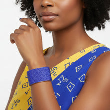 Load image into Gallery viewer, Cuff Confident Glamor Blue Pave Finish Bracelet
