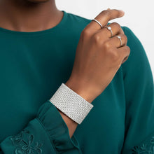 Load image into Gallery viewer, Cuff Confident Glamor White Pave Finish Bracelet
