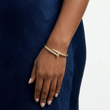 Load image into Gallery viewer, Bangle Sleek Gold Wrapped Nail CZ Bracelet
