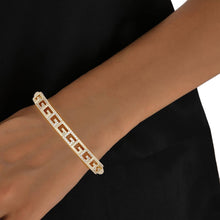 Load image into Gallery viewer, Bangle Sleek Classic Greek G Pave Gold Bracelet
