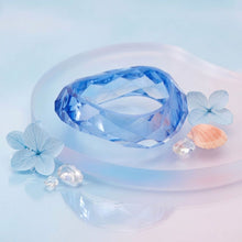 Load image into Gallery viewer, Bangle Transparent Blue Prism Wave Facet Bracelet
