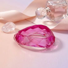 Load image into Gallery viewer, Bangle Transparent Pink Prism Wave Facet Bracelet
