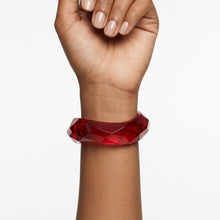 Load image into Gallery viewer, Bangle Transparent Red Prism Wave Facet Bracelet
