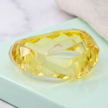 Load image into Gallery viewer, Bangle Transparent Yellow Prism Wave Facet Bracelet
